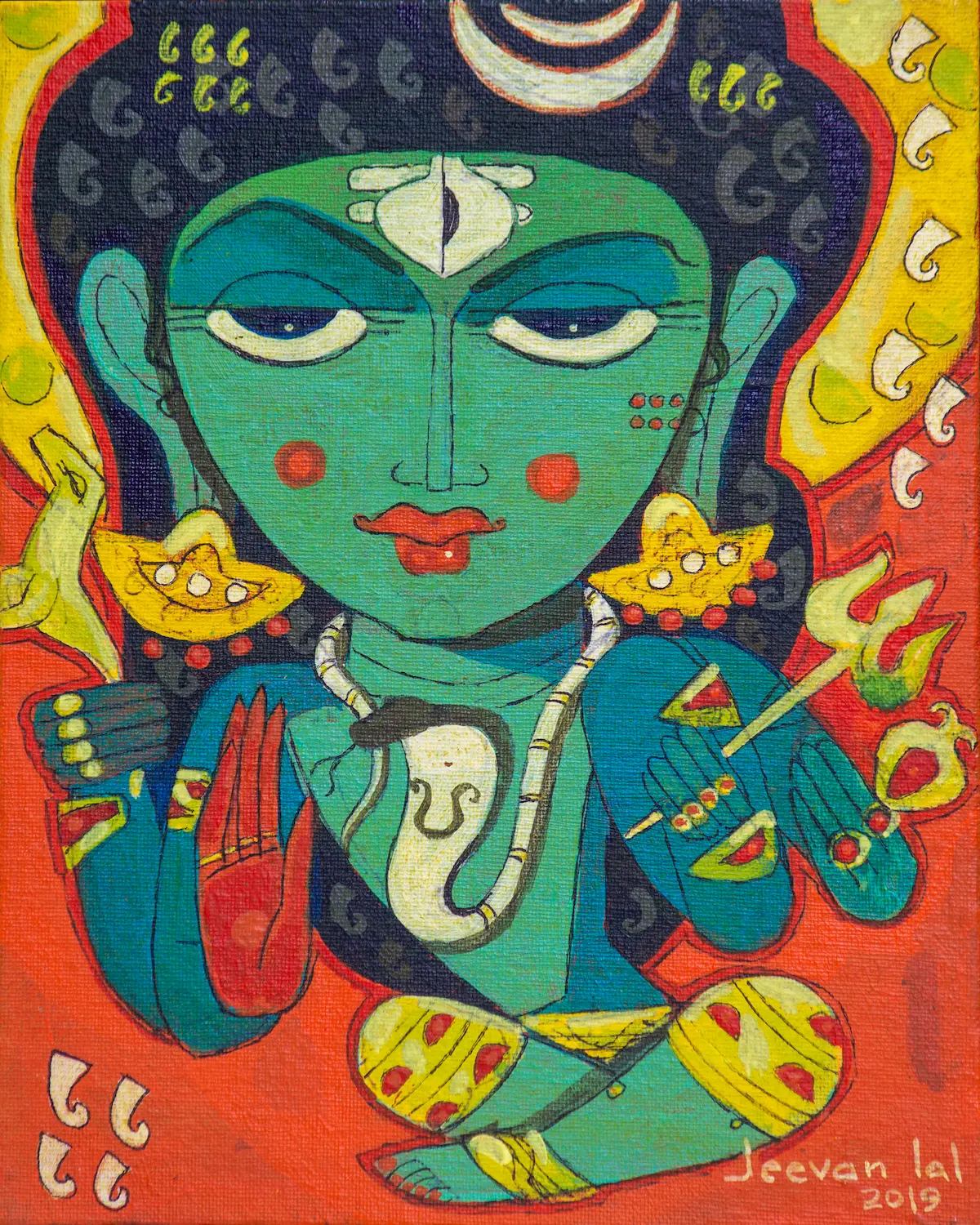 5 Shiva 8x10 canvas board