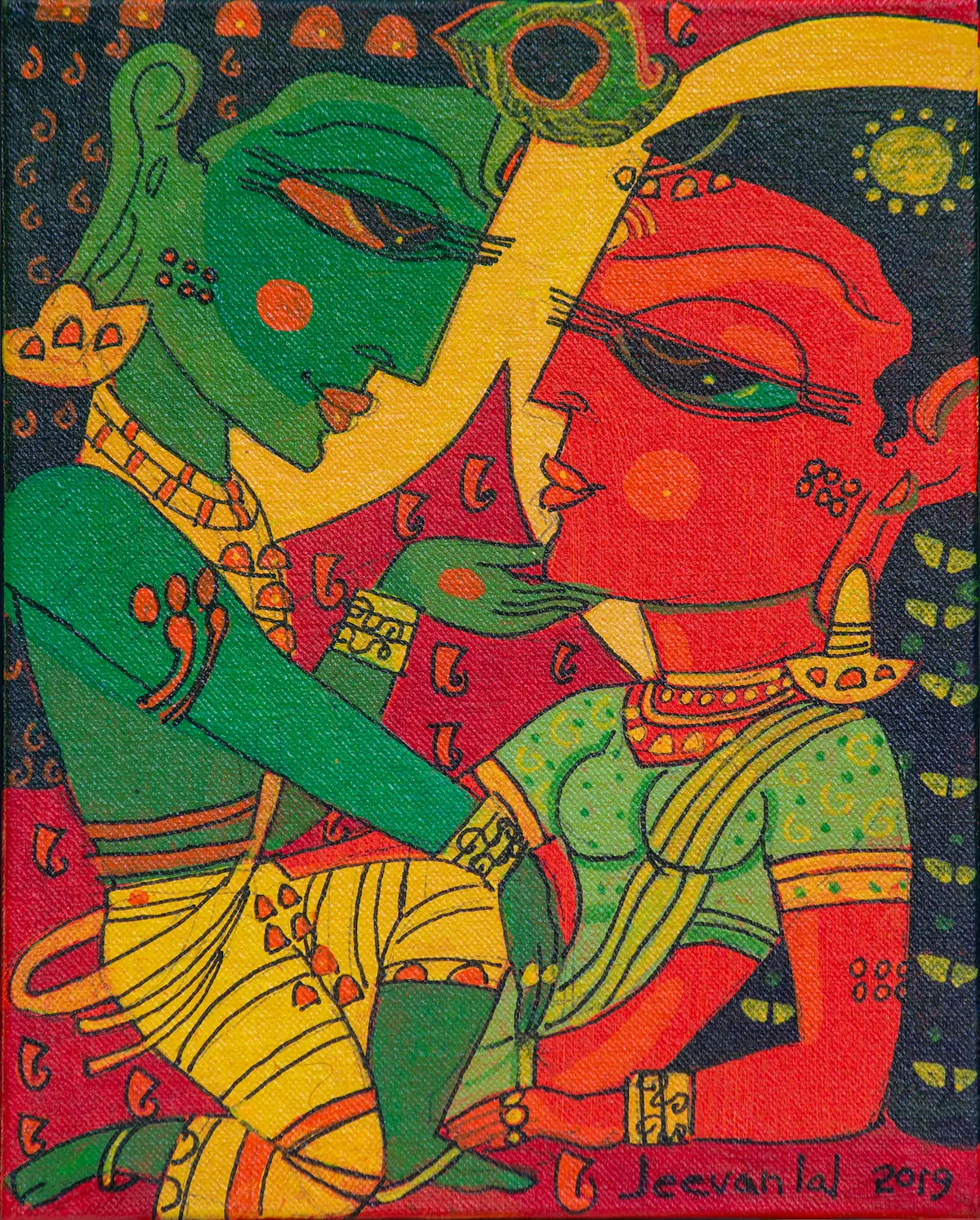 6 Radha Krishna 8x10 canvas board