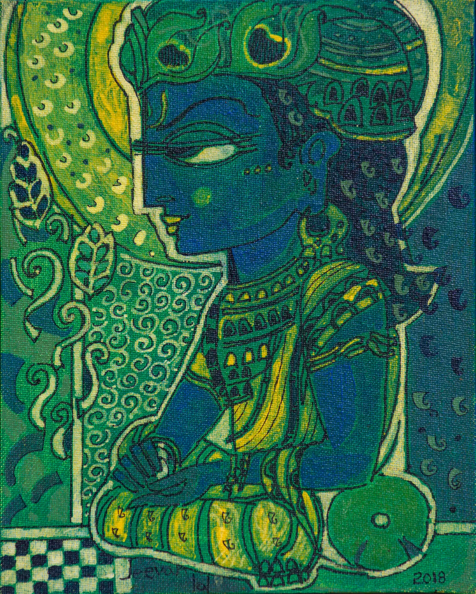 8 Krishna 8x10 canvas board